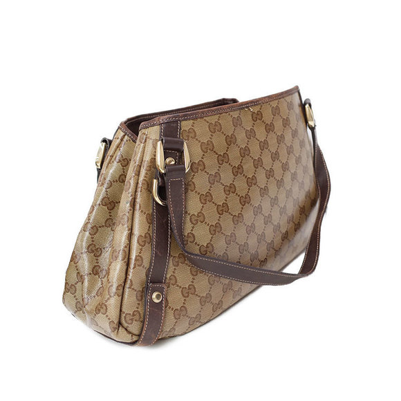 Gucci Tan Abbey GG Tote Crystal Shoulder - Picture 1 of 9